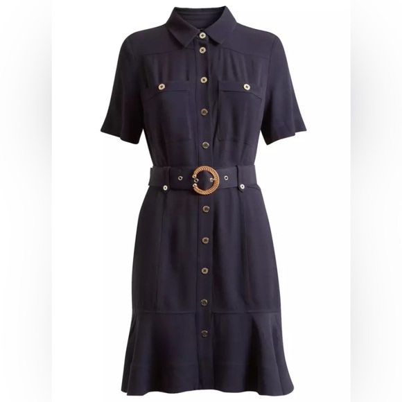MARCIANO Isla navy shirt-dress SIZE 0- XXS woven belt - Picture 5 of 5
